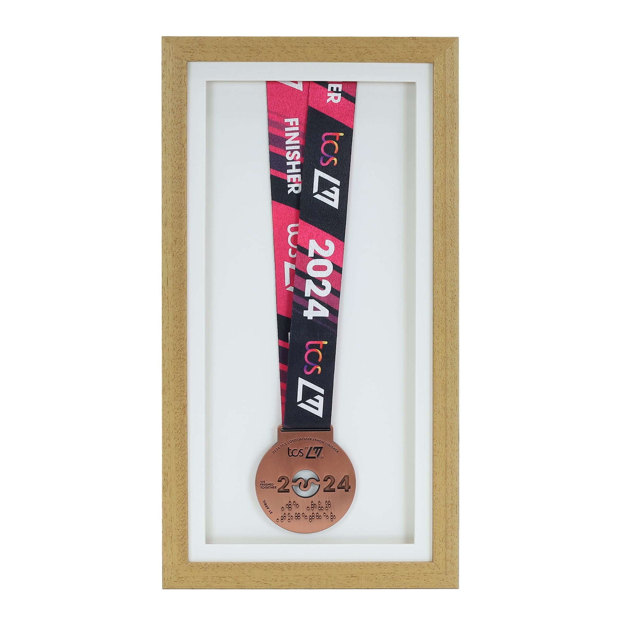 Medal display Frame with Apertures for Bib and Photo. Handmade. Perfect for Runners, Swimmers, Cyclists, Athletes | Marathon Medals