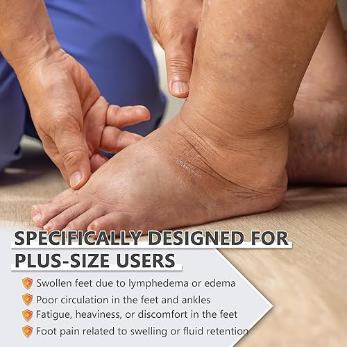 Miniatura 6 de Envoltura de compresión de pies de talla grande con correas elásticas para pies hinchados y tobillos, tobillera para esguinces, linfedema, edema,
