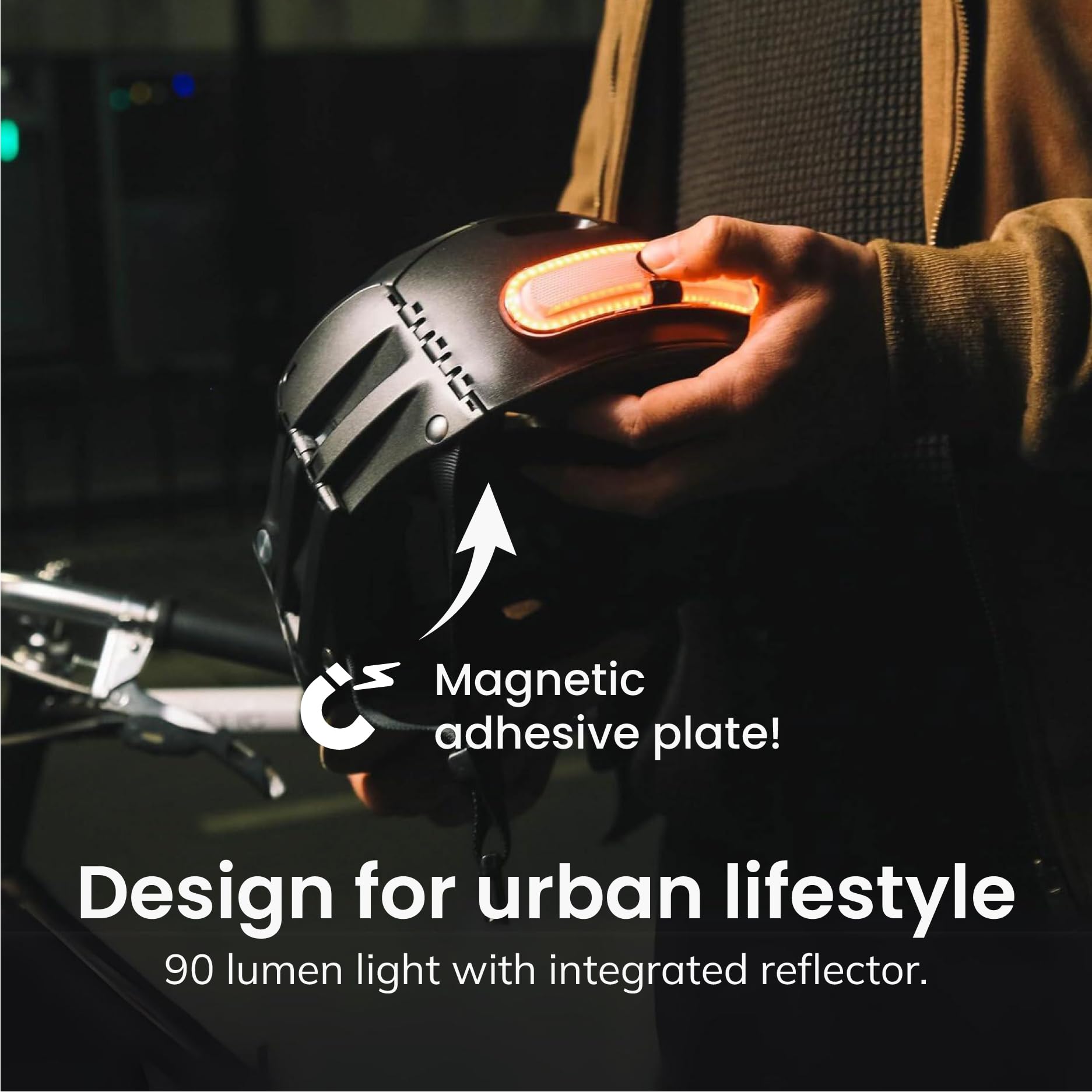 Overade Innovation - Luce di direzione per casco bici e scooter, rosso con indicatore di direzione destra/sinistra, telecomando Oximote incluso, funzione luce freno opzionale