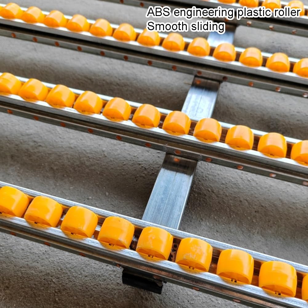 Sistema di trasporto leggero con rotaie a rulli - Puleggia di scarico in plastica ABS per fabbrica e magazzino 15,6 x 99 pollici Soluzione efficiente per la movimentazione dei materiali