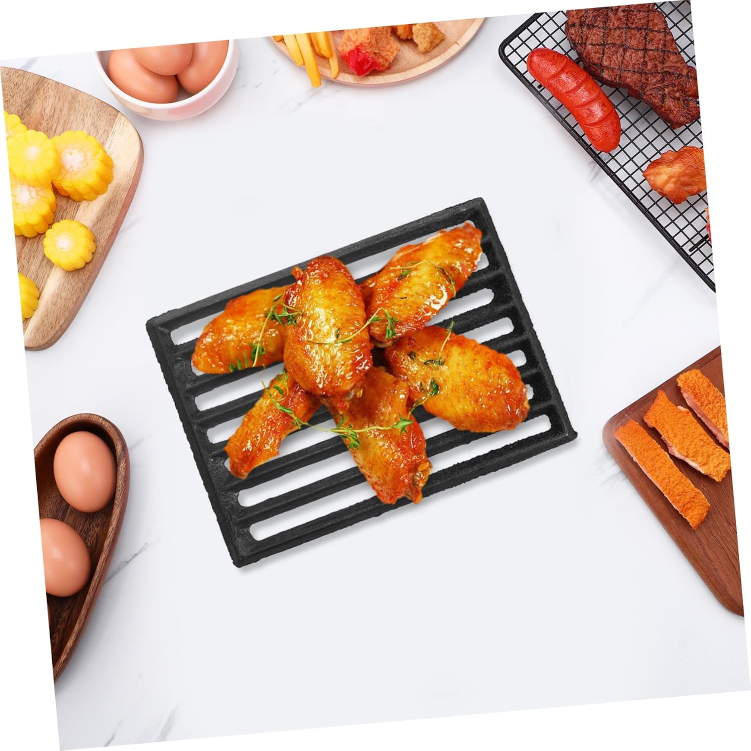 Heavy Duty Metal Fire Grate for Fireplace Logs and Coals Iron