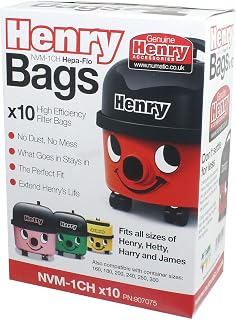 HENRY/NUMATIC HOOVER BAGS - hepa-flo bags - brown bags - green bags (Numatic/henry, green)