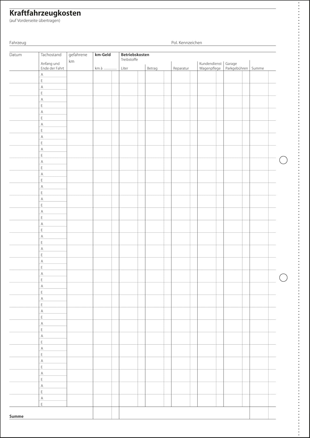 Sigel Forms – Travel Abrechnungen A4 Monthly with Blue, Monthly, 50 Sheets Pack of 1
