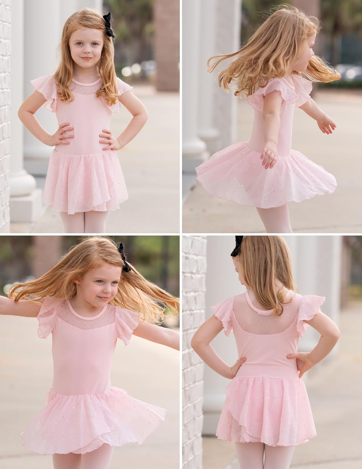 Zaclotre Girls Ballet Leotards Ruffle Sleeve Sparkle Dance Leotard Toddler Ballerina Dress Outfits - Image 9