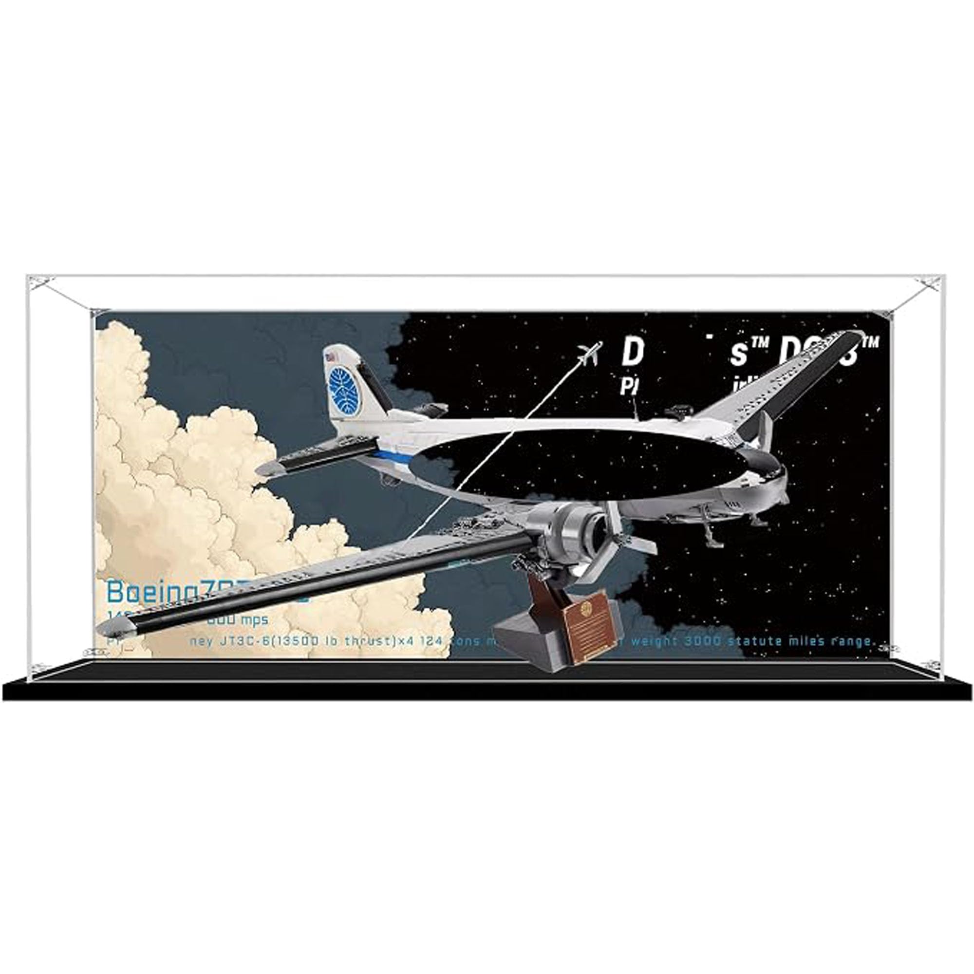 Acrylic Display Case for Le-go 11378 Passenger Aircraft, Dustproof Transparent Storage Box, Display Box Compatible with 11378 (Box Only) (Background 3mm C)