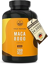 Maca 8000 Gold – 200 Vegan Capsules – High Dosage – 24000 mg Daily Dose – Premium Quality Maca Root Extract – Laboratory Tested, Made in Germany – TRUE NATURE®