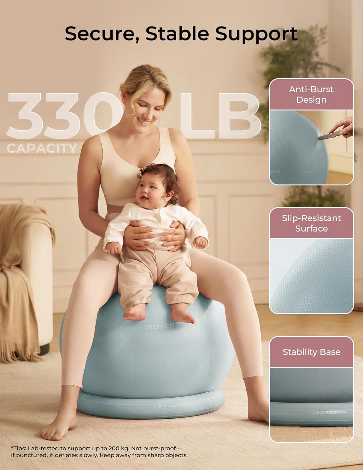 Momcozy BirthEase Maternity Ball Set, Birthing Ball with App Full-Journey Courses, BPA-Free PVC & Anti Burst Exercise Yoga Ball for Maternity, Labor, Physio, Recovery