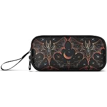 Big Capacity Pencil Pen Case, Goth Bat Star Pen Box for School Office College Multi-Purpose Pouch Holder Organizer Cosmetics Bag