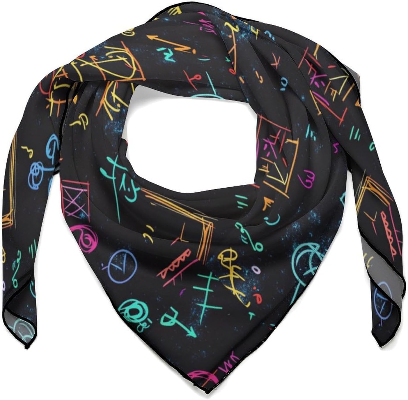 Funny Chemistry Math Teacher Bandana Fashion Head Scarf Square Silk Scarf Print Neck Hair Scarfs for Women Men Gifts