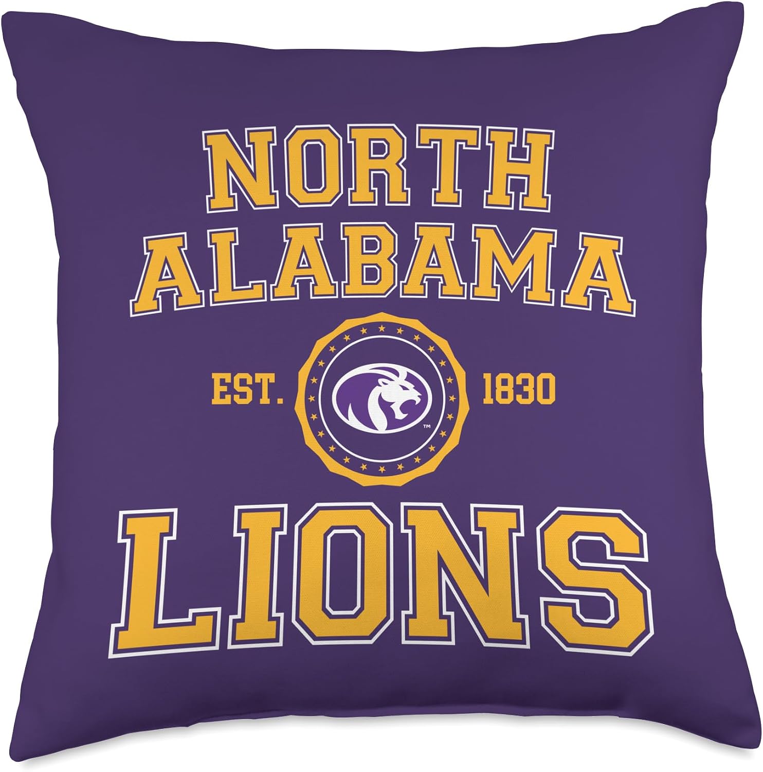North Alabama Lions | Official NCAA University | NAFPUNAL02 Throw Pillow