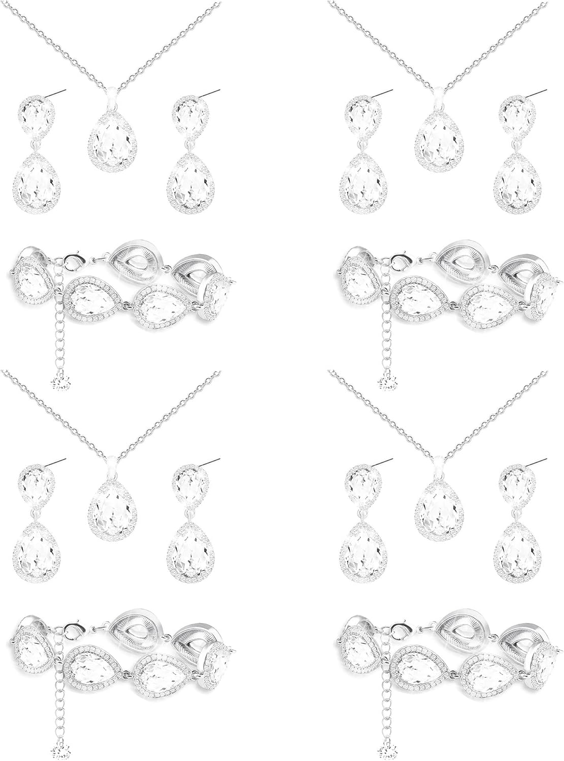 Will You Be My Bridesmaid Jewelry Set for Wedding of 4, 6, 8 - Silver, Gold, Rose Gold Bridesmaid Necklace, Earrings, Bracelet Set - Proposal Gifts