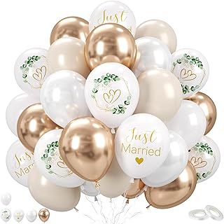 Wedding Balloons 52-PC Champagne Gold Cream Pearl White