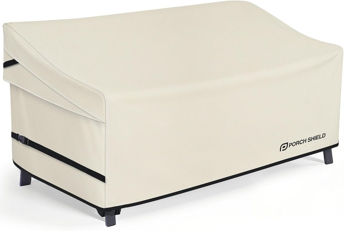 Porch Shield Funda impermeable para sofá para muebles de exterior, funda para sofá de 3 plazas para patio, 77 pulgadas de ancho x 35 de profundidad x 35 de alto, color beige