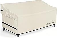 Vista 12 de Porch Shield Funda Impermeable para Sofá de Banco de Exterior – Funda para Sofá de Dos Plazas de Patio 56W x 31D x 33H pulgadas, Beige