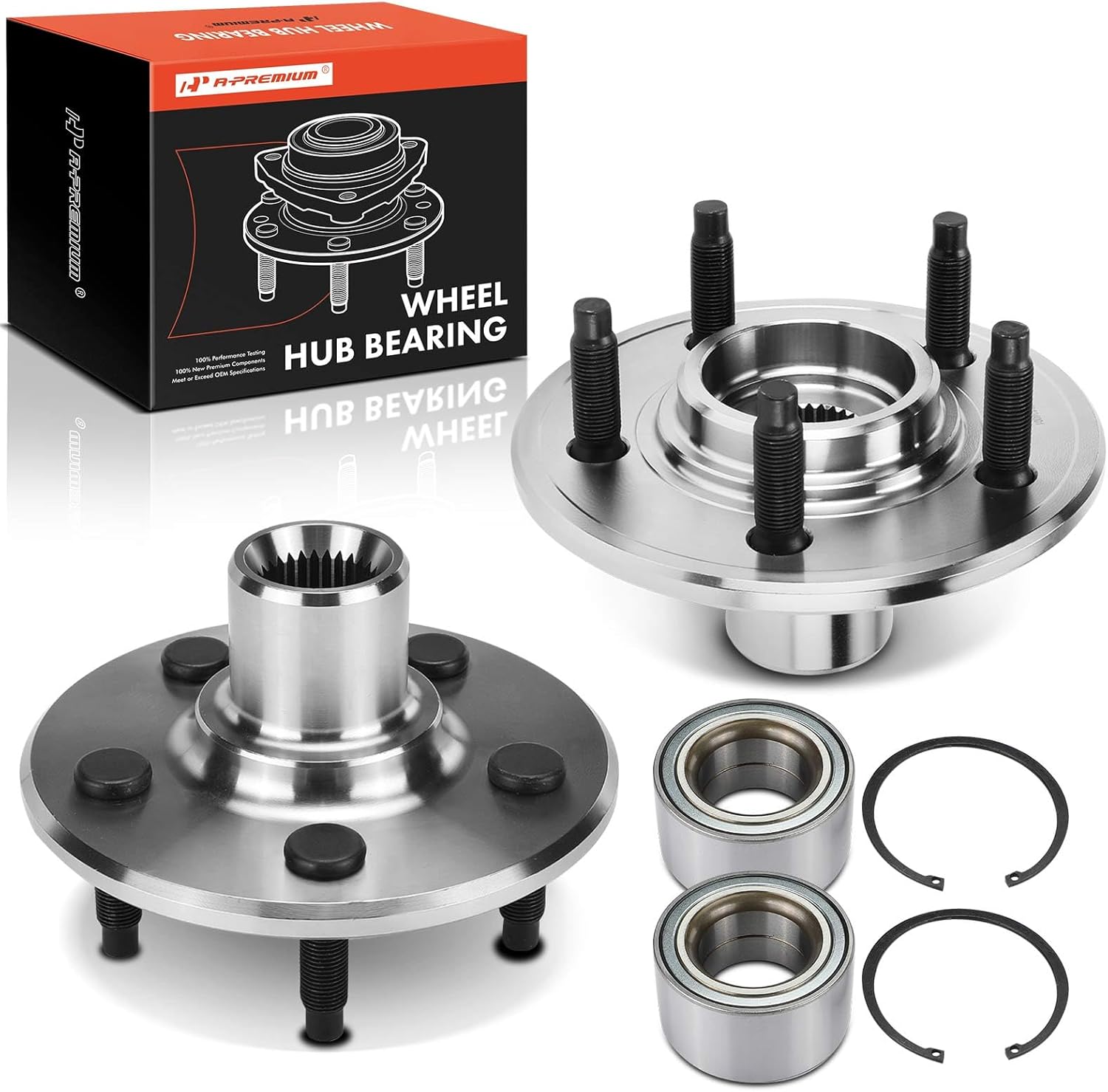 A-Premium 2 x Rear Wheel Bearing and Wheel Hub Kit with 5-Lug Compatible with Ford Explorer 2002-2010, Explorer Sport 2002-2003, Explorer Sport Trac 2007-2010