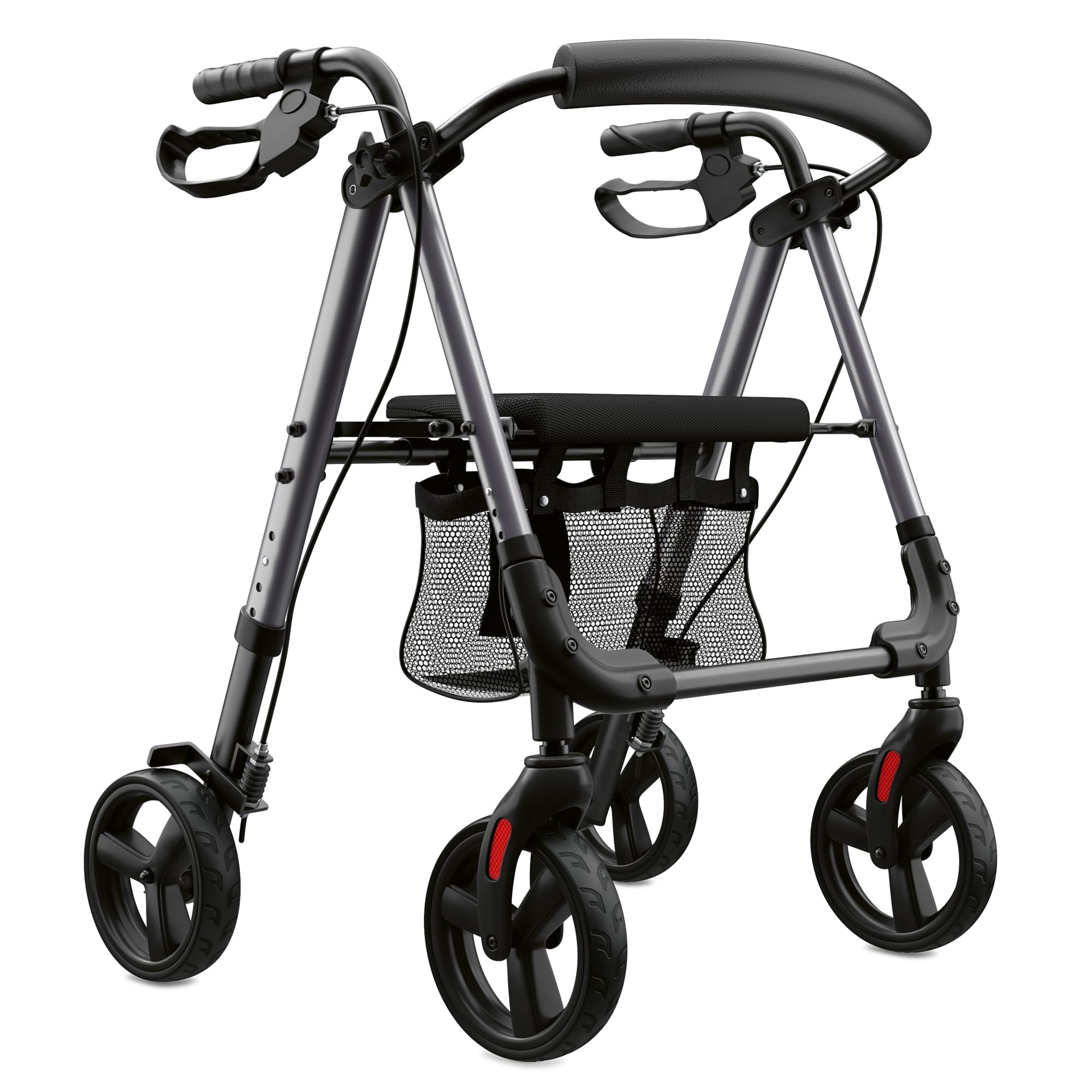 Weinberger Andador de aluminio Basic, plegable, con asiento, peso ligero, 6,2 kg, dispositivo médico clase 1, altura regulable, andador, andador, andador, andador de viaje, 46501