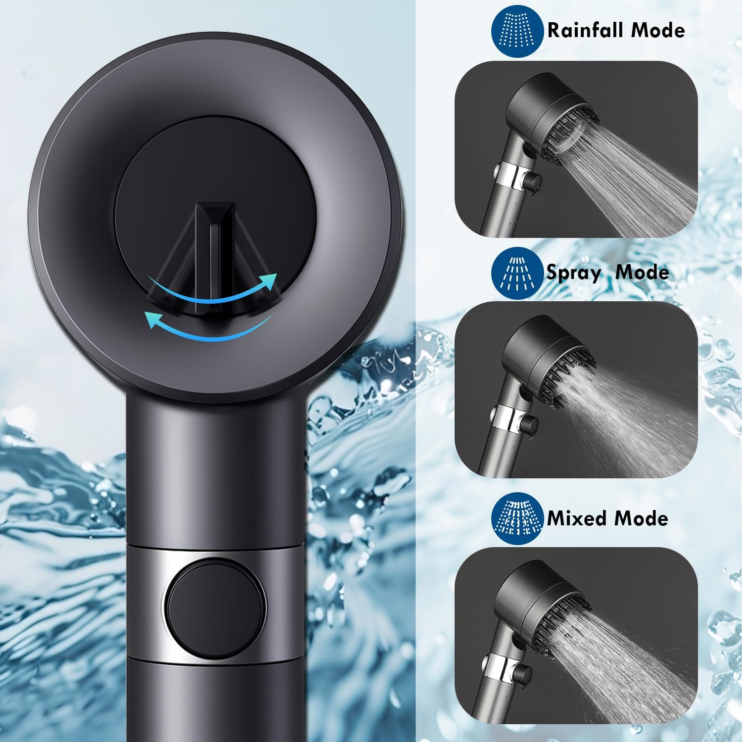 ed Shower Head with Handheld High Prure 4 Spray Showerhead