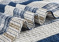 Vista 37 de Homzard King Size Quilt Set, Grey White Snowflake Striped Comforter Set,Cotton Gray Bedspread King Size, Lightweight Comforter Fall Bedding 3 Piece