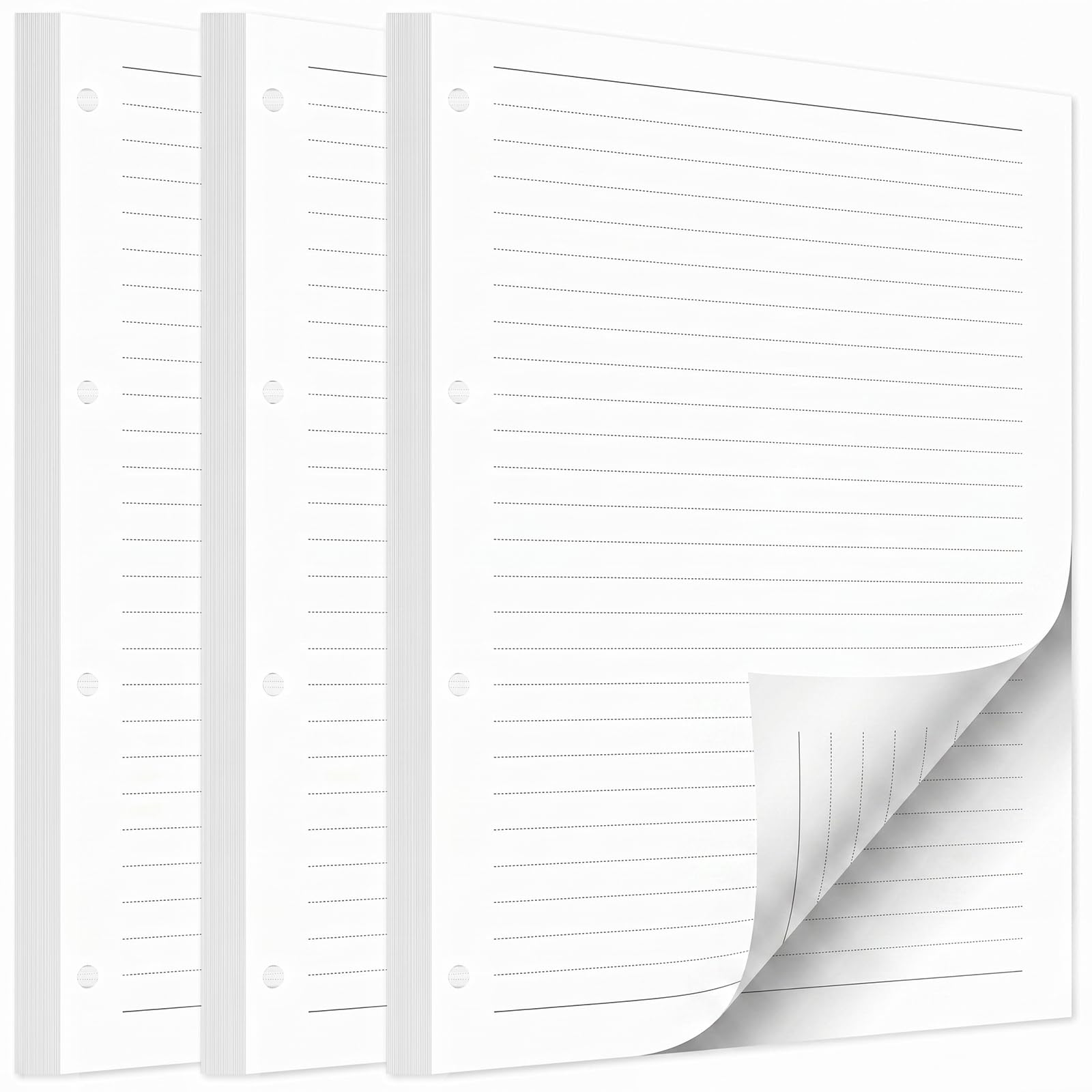 SUPERFA A4 Lined Paper Refill Pad for 4-Ring Binder, 270 Pages