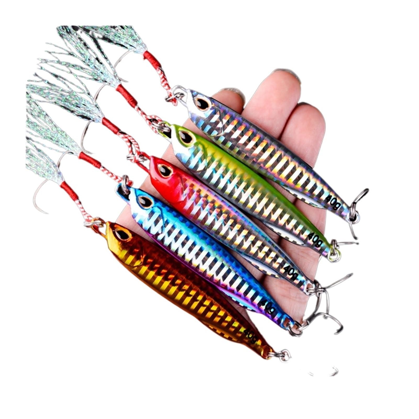 XILILHC 6PC Esche Slim Metal Casting Jig 10G 15G 20G 30G 40G Shore Drag Long Cast Cucchiaio da Jigging Richiamo di Pesca in Mare Esca Artificiale Attrezzatura