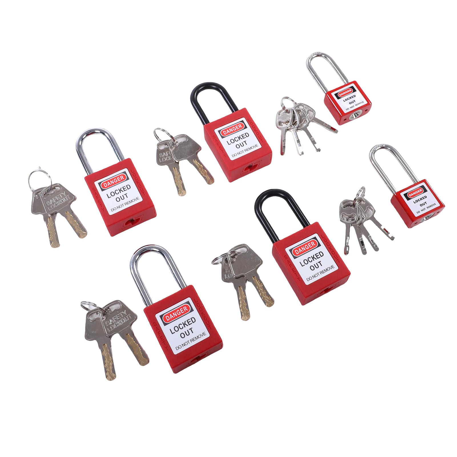 Kit de Etiquetado de Bloqueo Seguridad Eléctrica LOTO con 3 Cerrojos de Bloqueo Cerraduras de Disyuntor, Candados Termoplásticos No Conductores para Industrial Mecánico