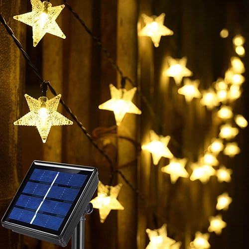 50ft 120 LED Solar Star Fairy Lights, Outdoor Decorative Solar