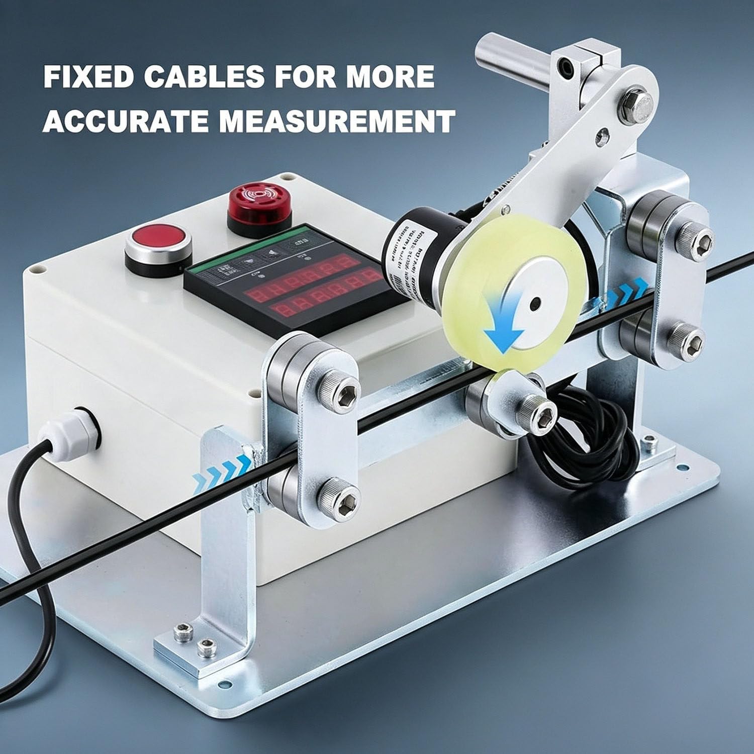 Contador Digital Rodante 110-240v Para Cables Y Cuerdas Metálicas | Cuenta Con Aviso Sonoro De Límite Ajustable,Tres Modos De Recuento,Valor Inicial Configurable,Para Hilos Y Varillas Metálicas