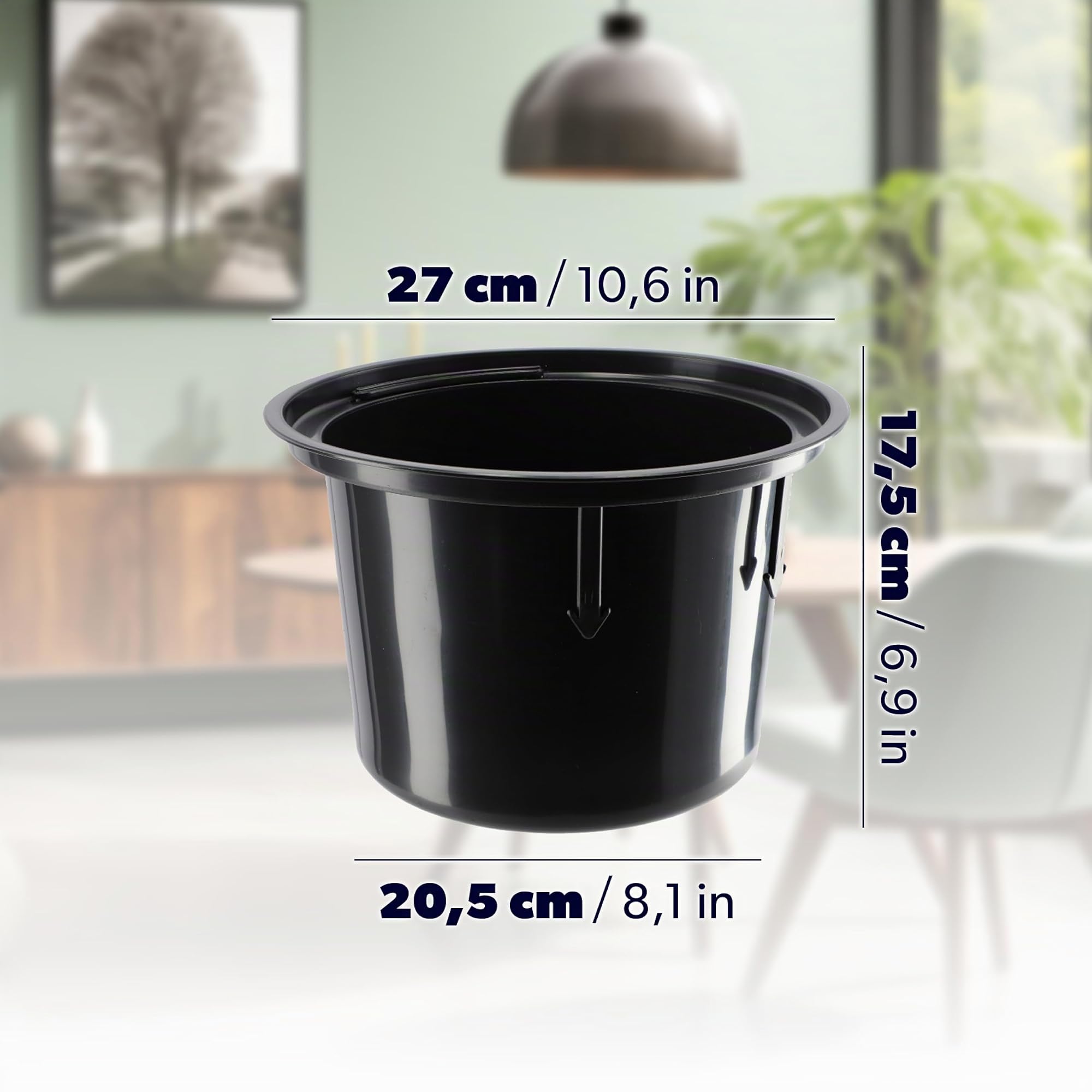 KADAX Maceta con bandeja y asas, maceta de plástico en 5 tamaños, resistente a los rayos UV, jarrón alto resistente a la intemperie, maceta con efecto 3D (blanco alto)