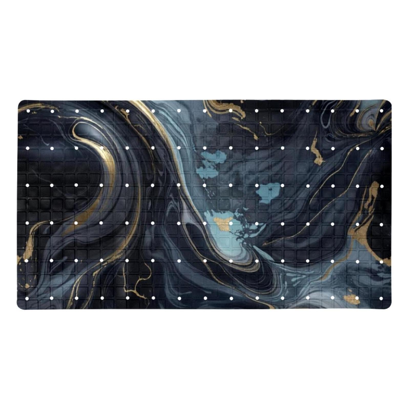 Tapis de bain antidérapant à séchage rapide et texture marbrée confortable