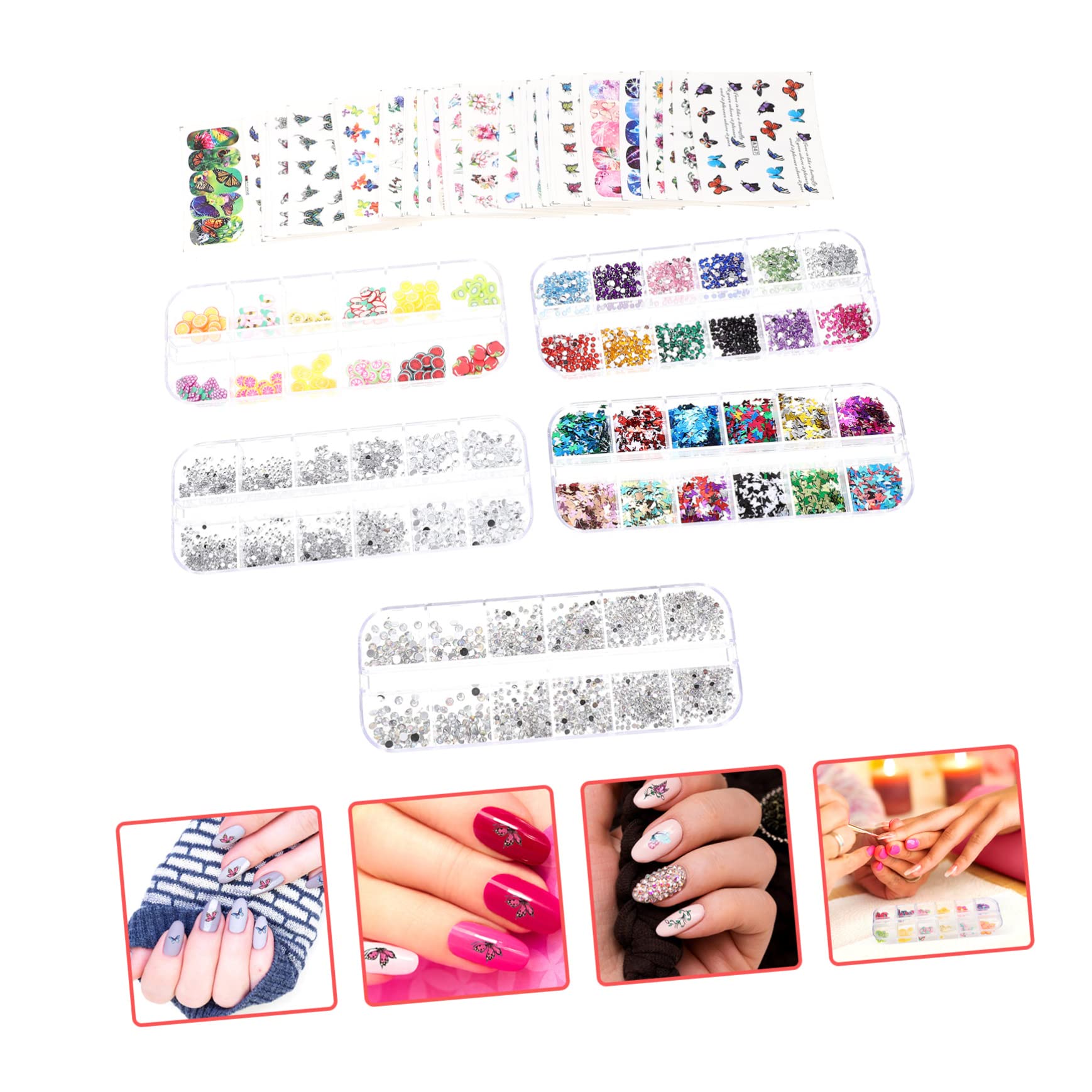 CALLARON 2 Set Adesivi per Unghie con Decorazioni Accessori Nail Art Facili Usare per Principianti e Manicure Casa