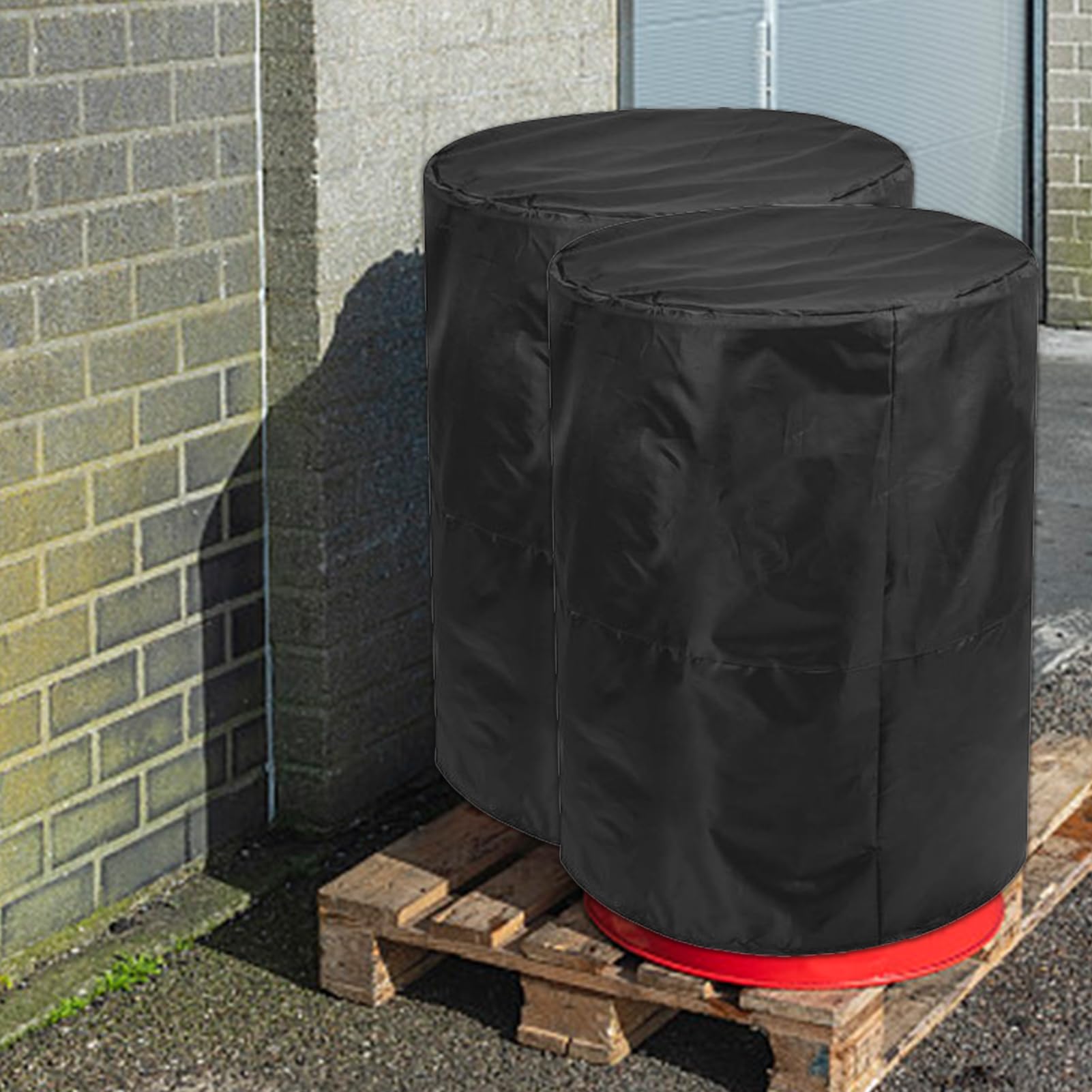 Housse de protection pour tonne à eau imperméable, bâche complète en tissu Oxford, adaptée pour tonne à eau étroite, baril de pluie, baril à vin, coupe-vent, résistante à l'hiver, résistante aux