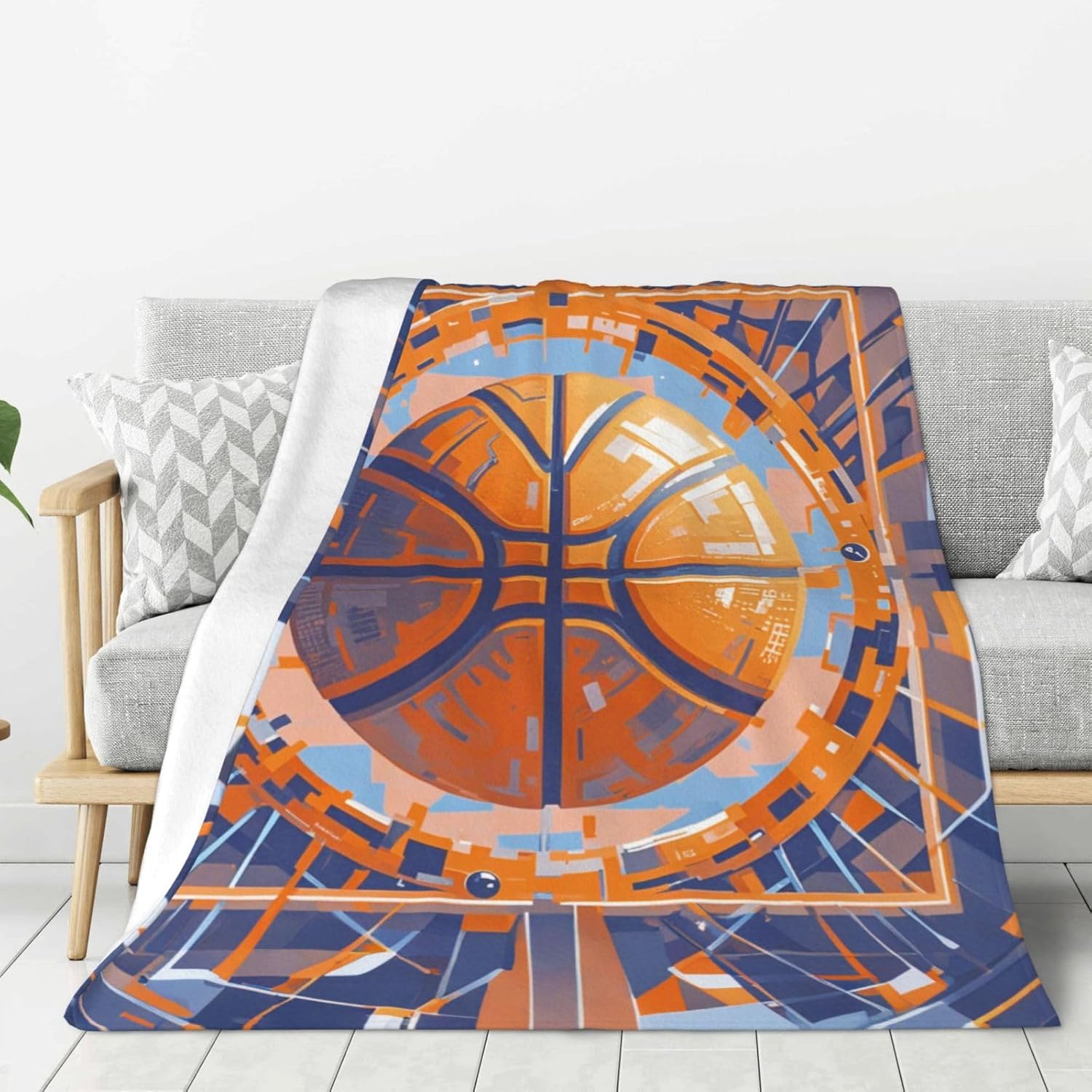 Soccer Blanket, Soft and Comfy Flannel Bedding for Living Room, Bedroom, Outdoor, 60"X80" Soccer Ball Blanket Gift for Boys Girls and Fans