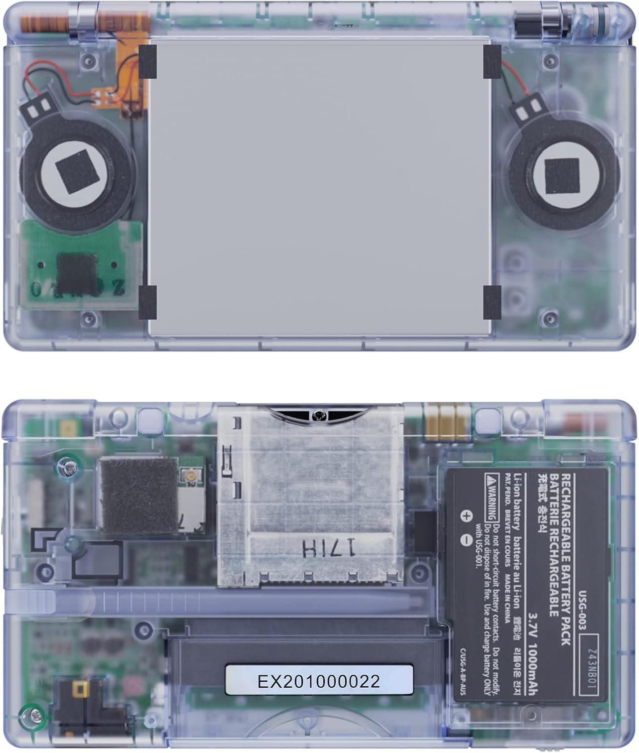 eXtremeRate Glacier Blue Replacement Full Housing Shell for Nintendo DS Lite, Custom Handheld Console Case Cover with Buttons, Screen Lens for Nintendo DS Lite NDSL - Console NOT Included