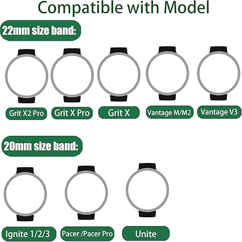 Miniatura 2 de Correa de repuesto compatible con Polar Smartwatch Band de 0.787 pulgadas y 0.866 pulgadas, correa deportiva con hebilla de metal compatible con