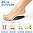 Gel Arch Support, 3 Pairs Shoe Insoles for Flat Feet, Reusable Arch Inserts for Plantar Fasciitis, Adhesive Arch Pad for Relieve Pressure and Foot Pain(Black)