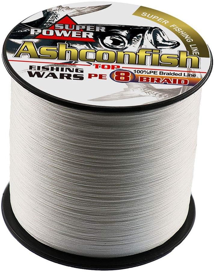 Ashconfish Braided Fishing Line-8 Strands Super Strong PE Fishing Wire-100M/300M/ 500M/1000M/1500M/2000M(109/328/547/1093/1640/2187Yards)- 6lb to 300lb Abrasion Resistant-Zero Stretch-Multiple Colors