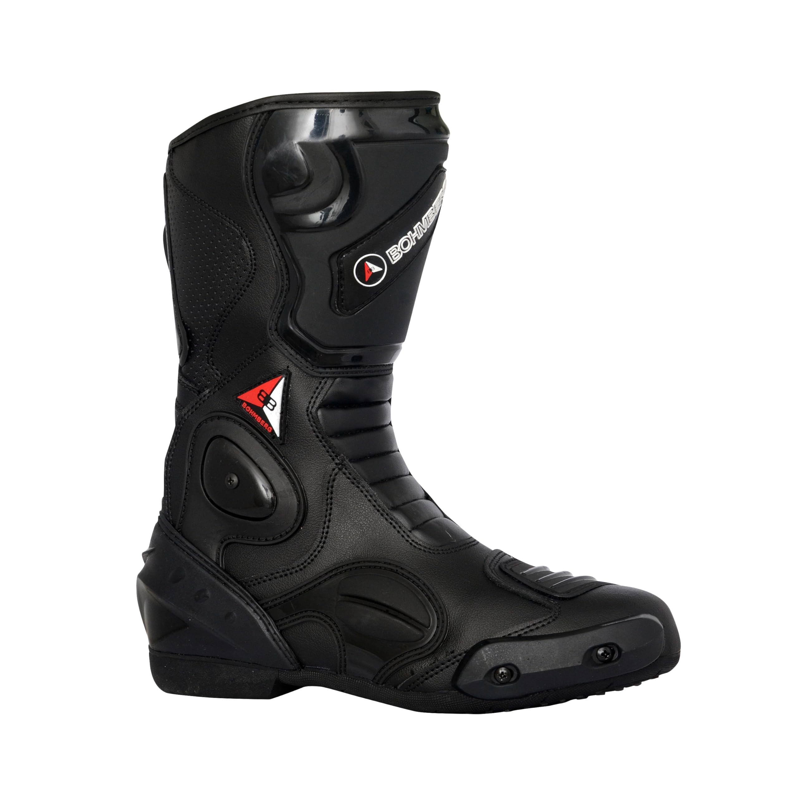Botas de moto para hombre, deportivas, de piel, estables,protectores reforzados integrados, con protección en los tobillos, ergonómicas, botas moteras, biker, motorista