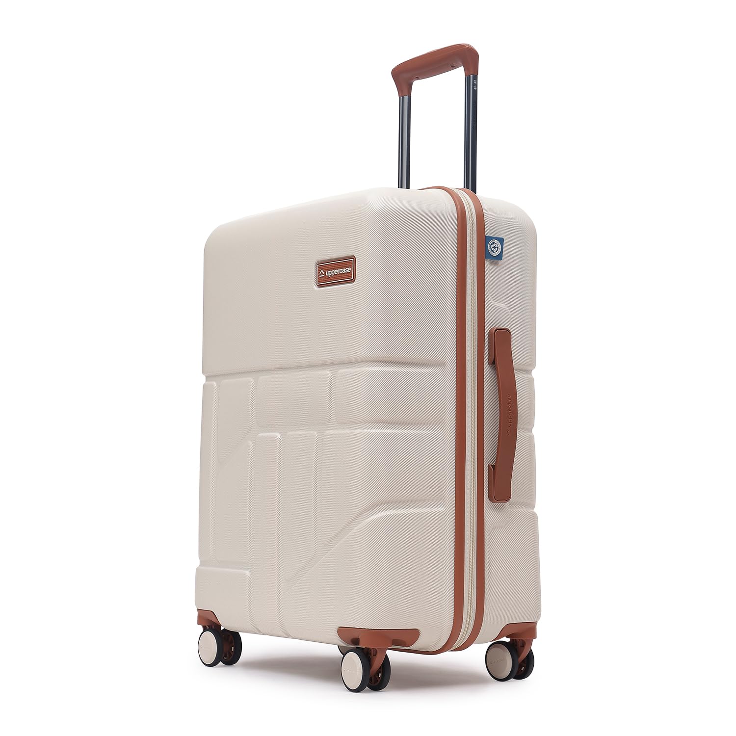 uppercase Rock (Medium) 65cm, Check-in Trolley Bag, Hardsided Anti-Scratch 8 Wheel Double Spinner Luggage, TSA Lock & Anti-Theft Zippers, Suitcase for Unisex, 2000 Days Warranty (Beige)-picture-18