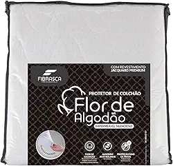 Protetor de colchão Flor de Algodão impermeável - Queen Fibrasca, BRANCO, 160X200