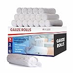 HEALQU Premium Gauze Rolls - 3\' x 4.1 Yards - 24 Rolls, Individually Wrapped Conforming Stretch Gauze Bandage - Super Soft Woven Stretch Bandages for Primary Wound Dressing Support