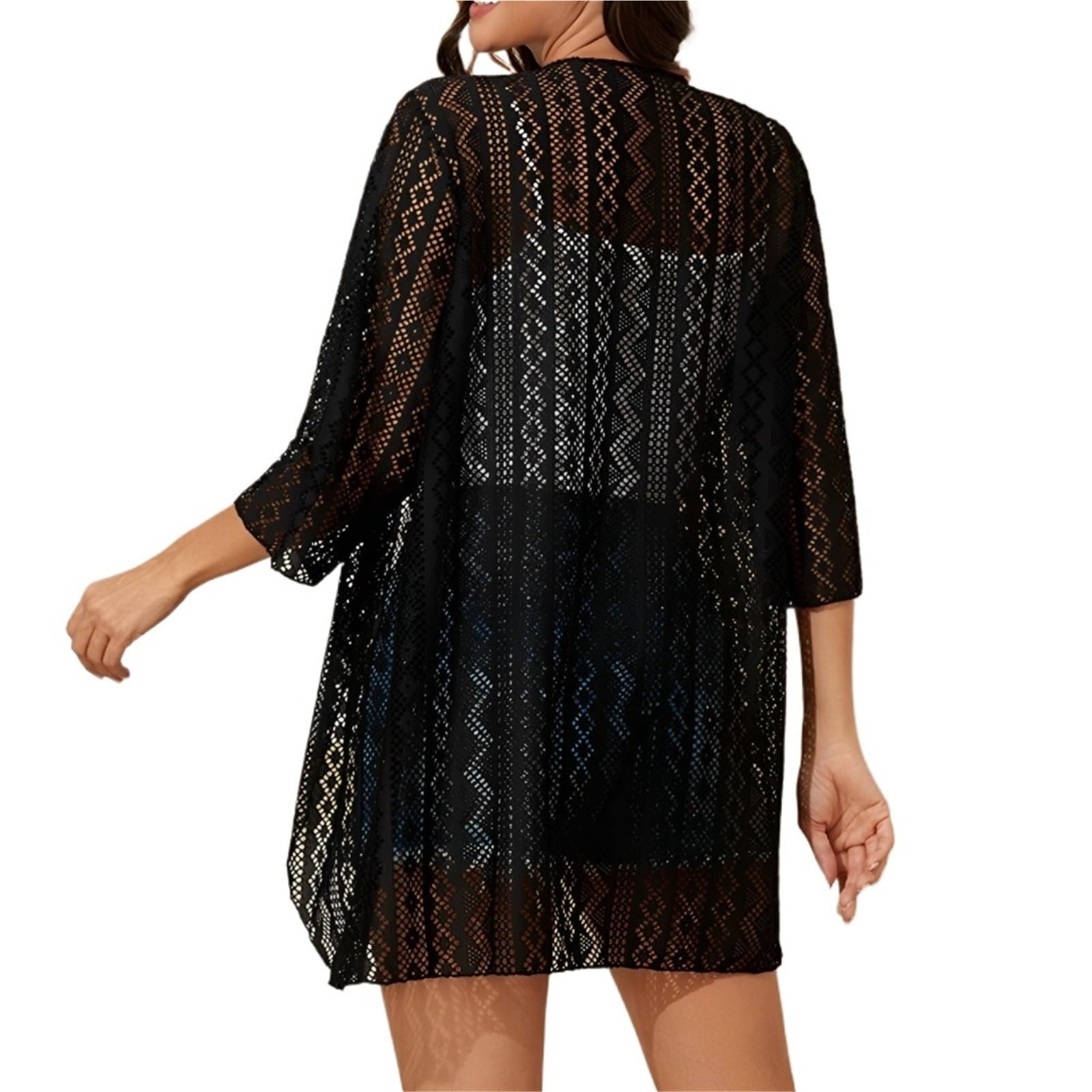 Copricostume da Spiaggia a Maniche Lunghe, Un Pezzo, Kimono da Donna, Costume da Bagno da Donna, Abbigliamento da Spiaggia per Vacanze, Piscina