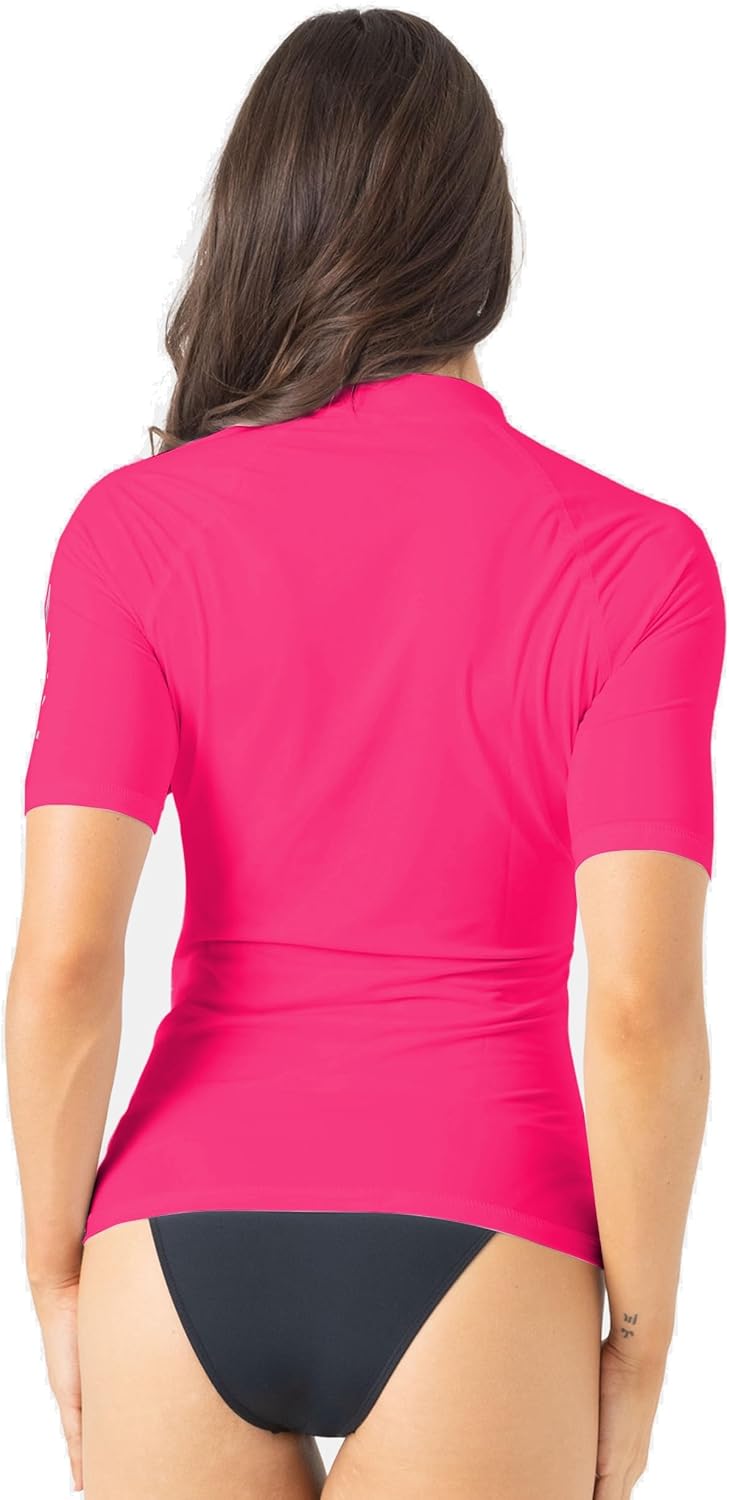 Roxy Women's Short Sleeve Compression Fit Rashguard UPF 50+ Quick Dry Recycled Swim Shirt