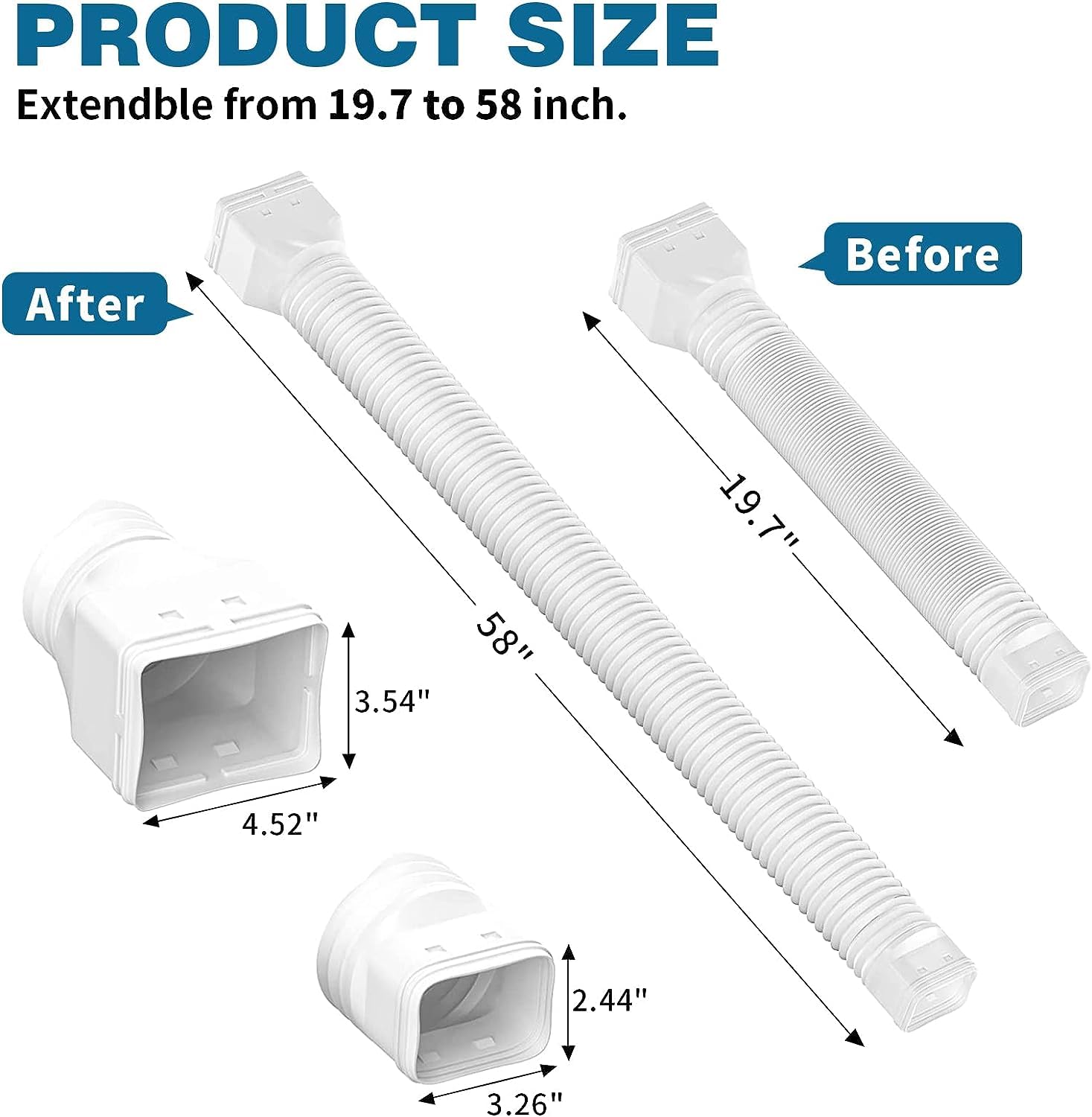 Rallonge De Gouttière Flexible, Kit De Rallonge De Tuyau De Descente Extremite Carree Marron 500 Cm 99204208