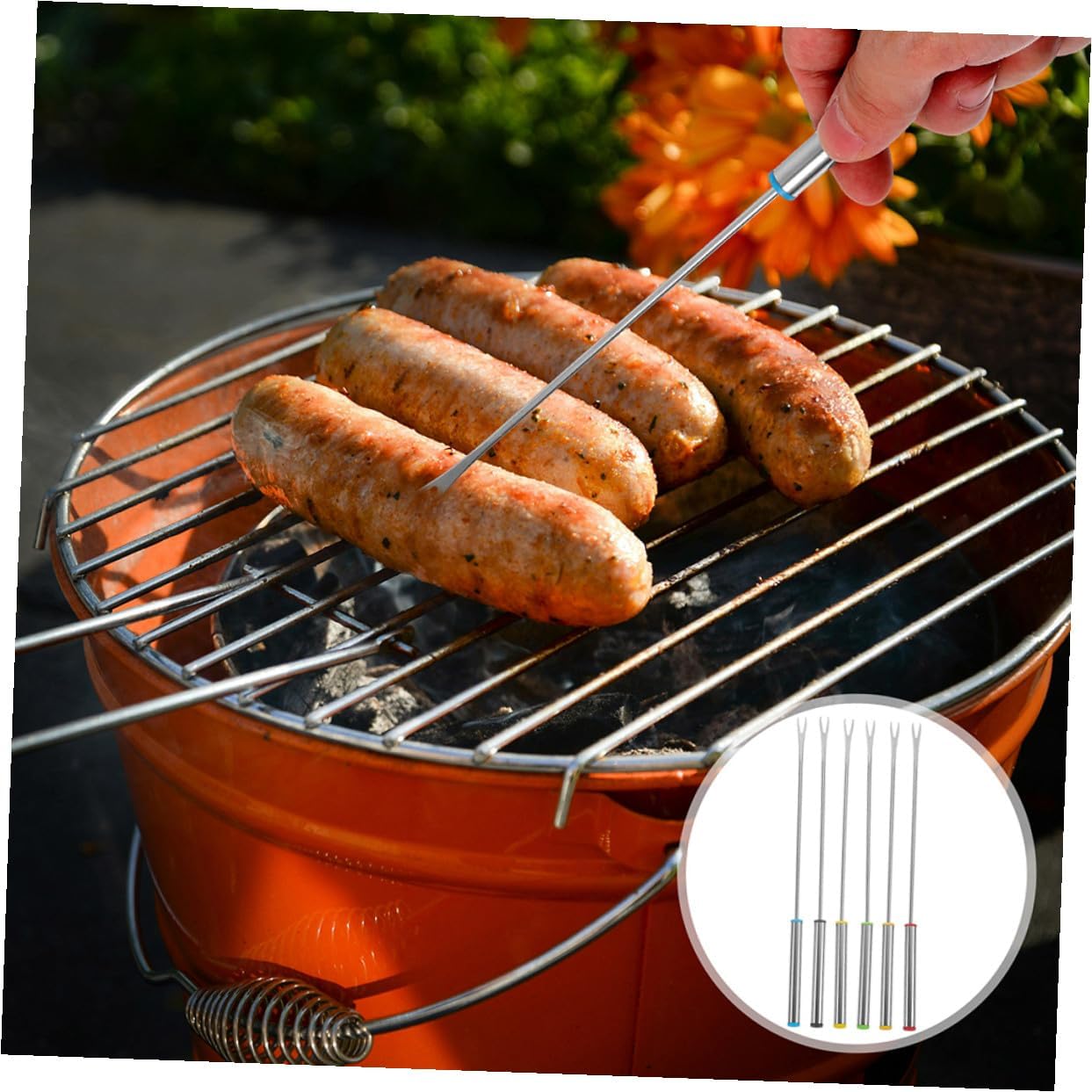 18pcs Stainless Steel Fondue Forks Heat-resistant Bbq Skewers Chocolate Cheese Dipping Tools for Dessert Fruit Serving Kitchen Picnic
