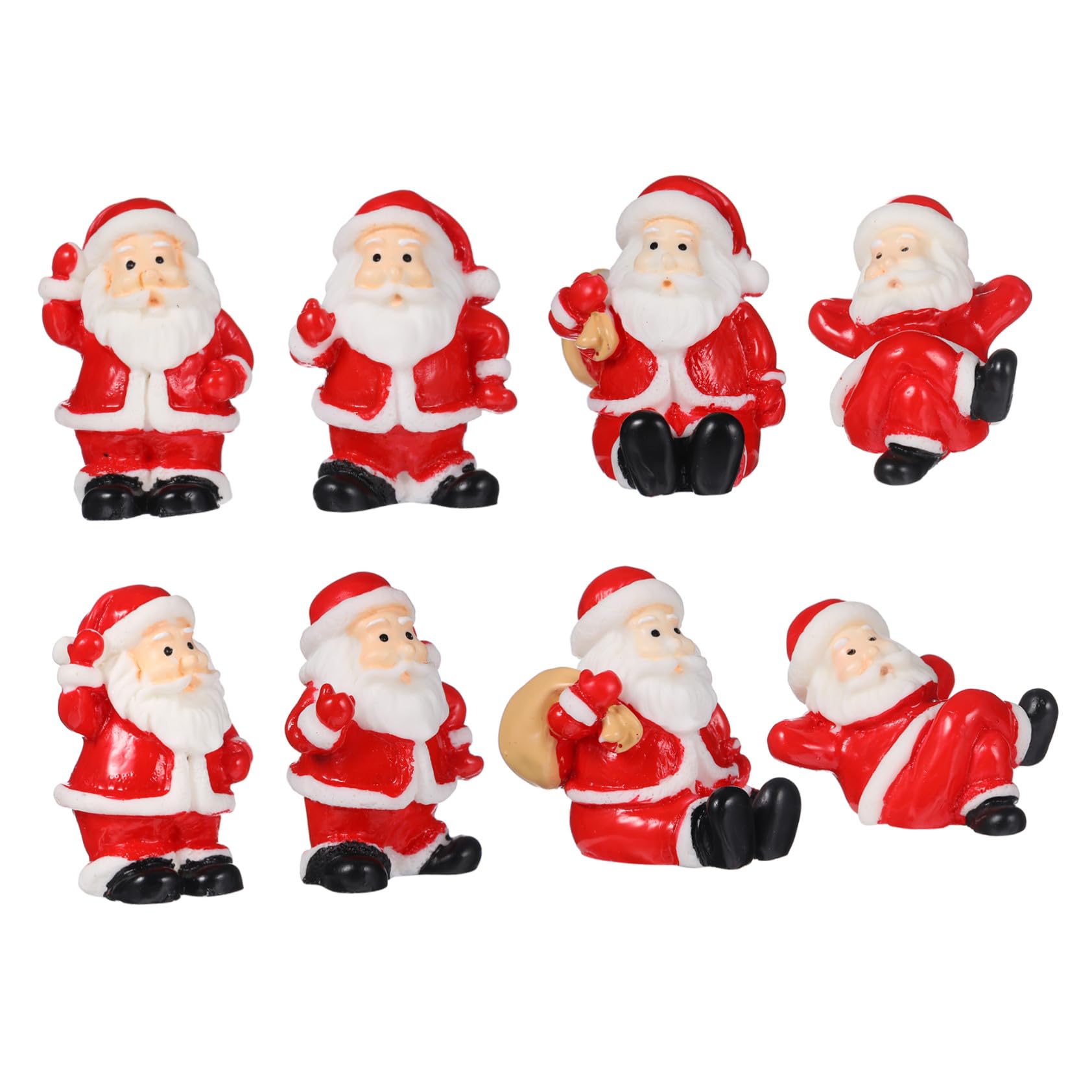 Alipis 12stücke Miniatur-weihnachtsmann aus Kunstharz für Weihnachtsdeko als Dekorative Figur für Mikrolandschaften und Bastelarbeiten für Weihnachtsschmuck Zufälliger Stil