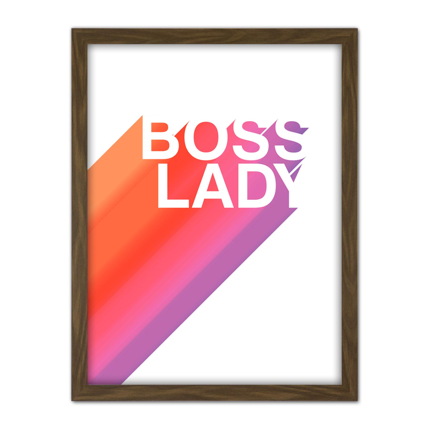 Wee Blue Coo Boss Lady Strong Woman Artwork Framed Wall Art Print 18X24 Inch