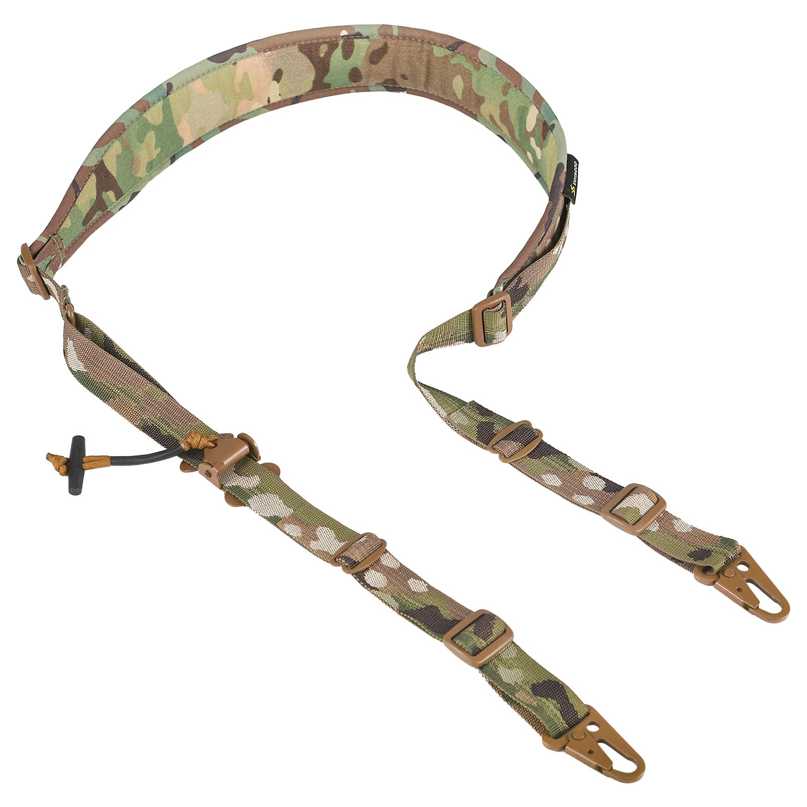 Tactical 2 Point Sling, Quick Adjust Gun Sling with HK Hook, Soft Shoulder Pad Rifle Sling for Rifle Shotgun Hunting Shooting