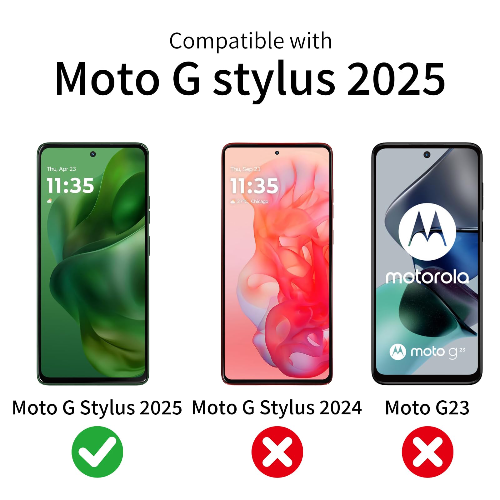 3+3 szt. do Moto G Stylus 5G 2025 ochraniacz ekranu + osłona obiektywu aparatu, odporna na zarysowania folia ze szkła hartowanego, ochrona przed upadkiem, przezroczysta HD, łatwa instalacja, twardość