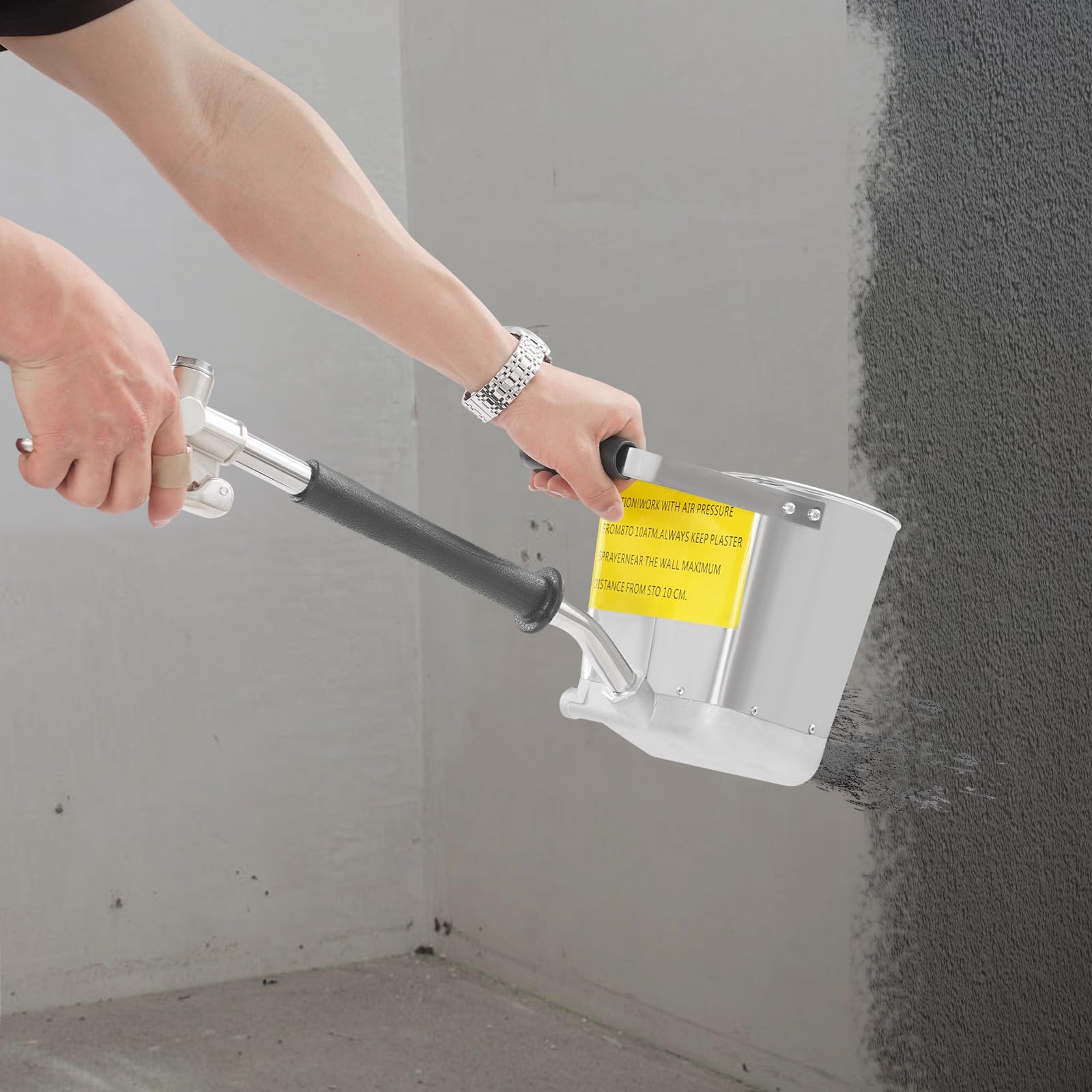 Zaprawa cementowa, strzykawka plastrowa z 4 dyszami – pistolet do czyszczenia ze stali nierdzewnej do maszyny wysokociśnieniowej, wydajność natryskiwania 64,58 ft²/min, lejek 4 l, do ścian/renowacji