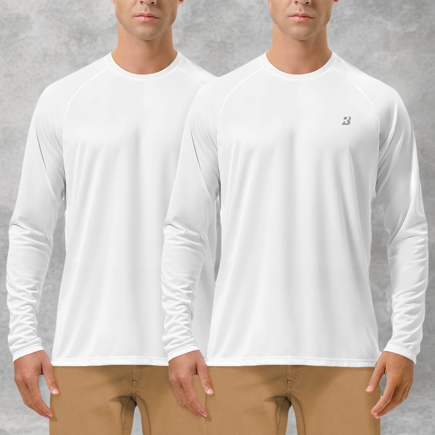 Roadbox Mens UPF 50+ UV Sun Protection Shirts Outdoor Long Sleeve SPF Rash Guard for Fishing Hiking Swimming Running